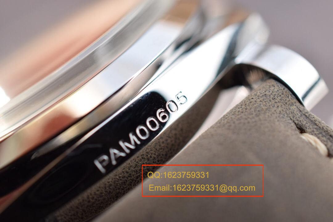 【实拍图鉴赏】SF Factory  High quality  Knockoff  Watches 之Panerai 灰面PAM00605男表 / PAMAH00605