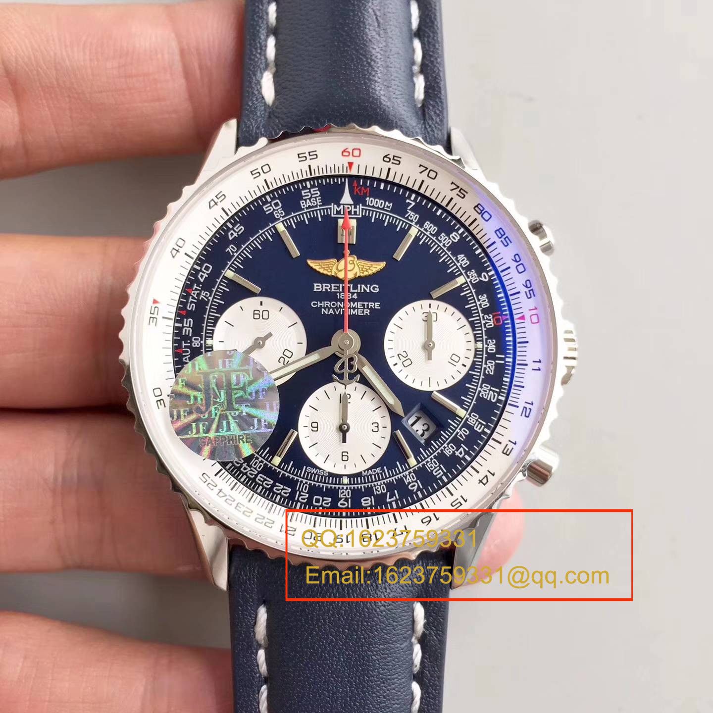 【JF Factory  Perfect  Replica Copy  Watches 】 Breitling 航空计时系列“太阳的后裔”-蓝色表盘-Navitimer航空精钢表链 wrist watches  / BL017