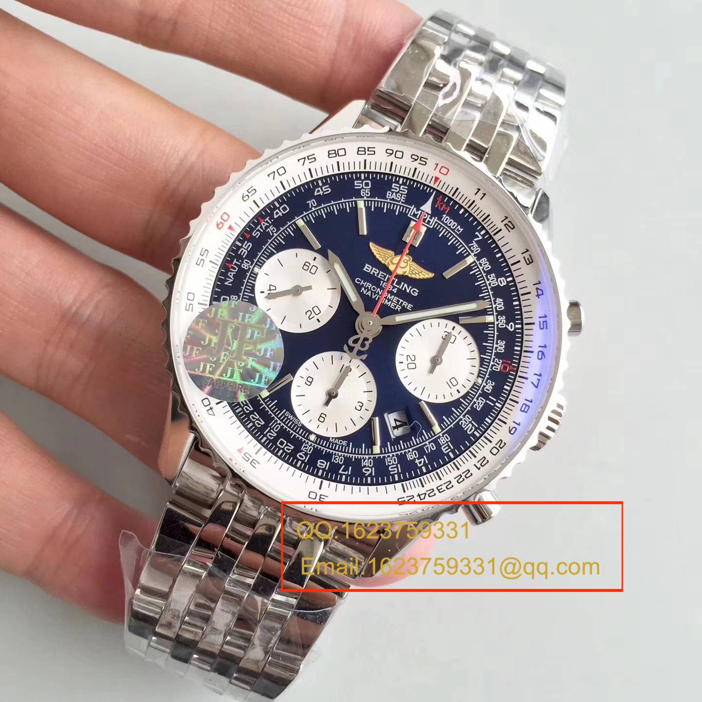 【JF Factory  Perfect  Replica Copy  Watches 】 Breitling 航空计时系列“太阳的后裔”-蓝色表盘-Navitimer航空精钢表链 wrist watches  / BL017