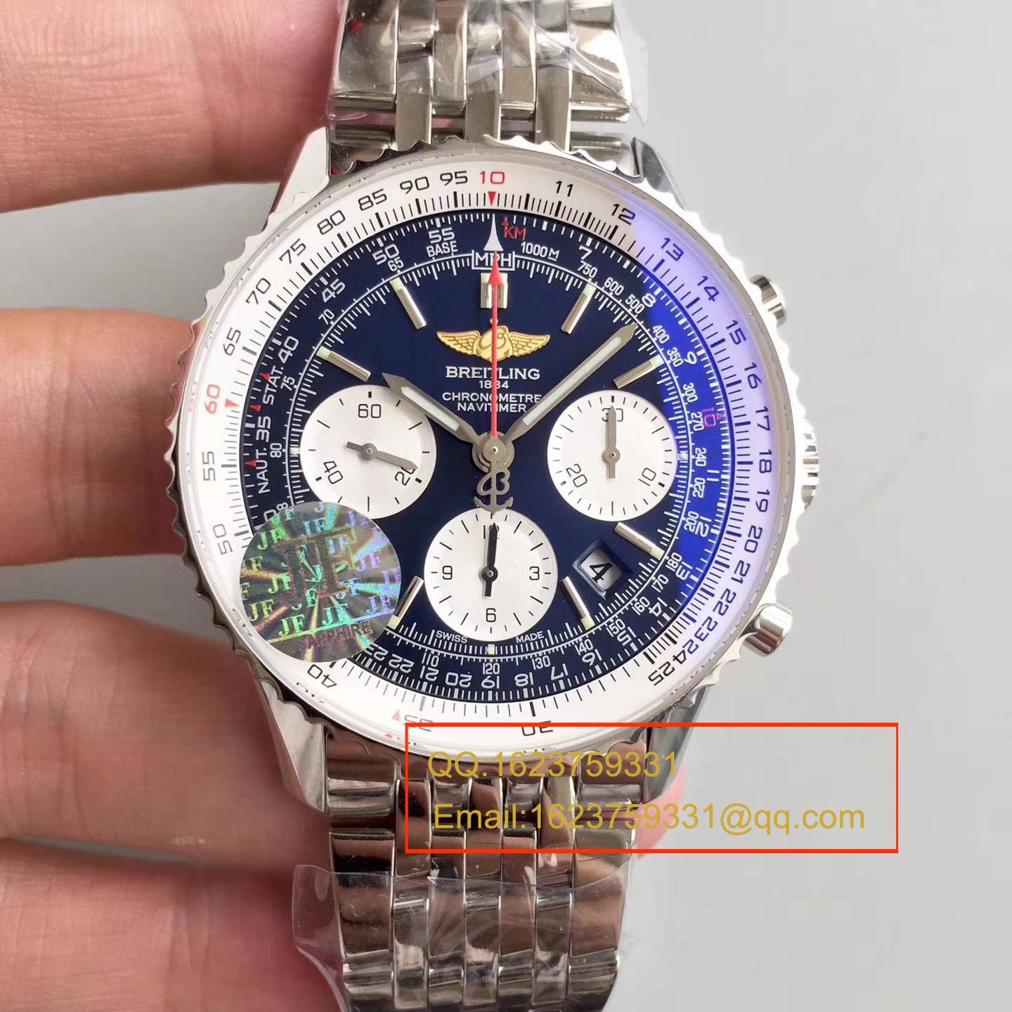【JF Factory  Perfect  Replica Copy  Watches 】 Breitling 航空计时系列“太阳的后裔”-蓝色表盘-Navitimer航空精钢表链 wrist watches  / BL017