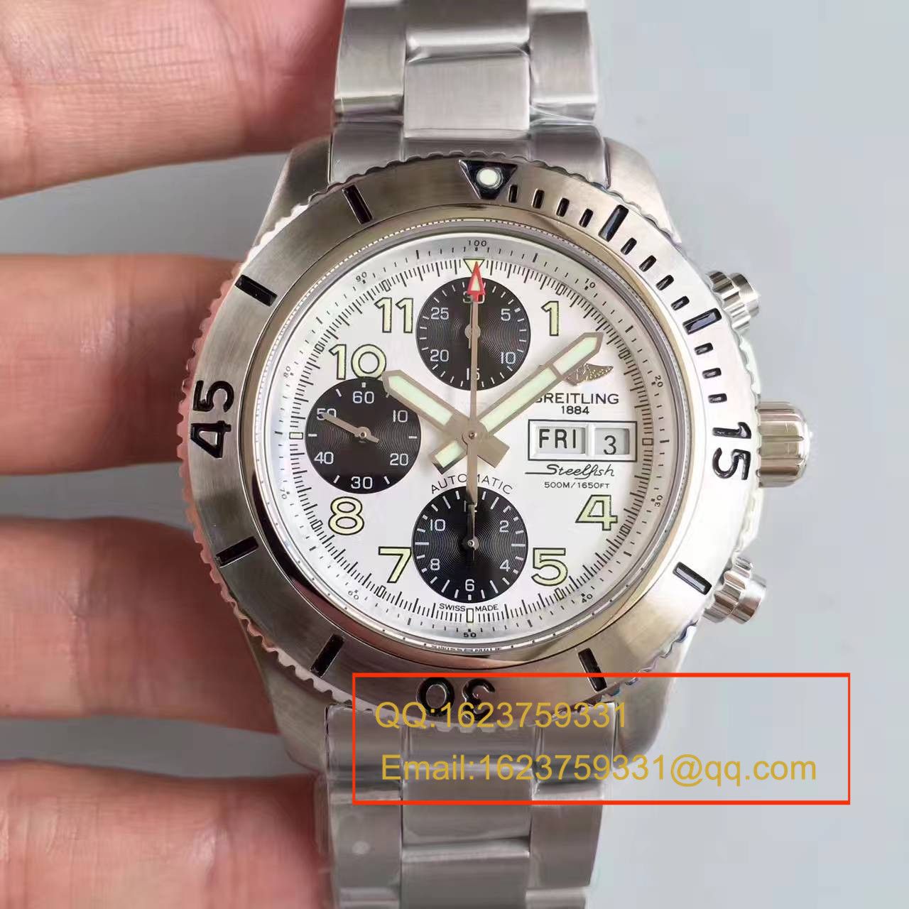 【GF Perfect  High quality  Replica Watches 】 Breitling 超级海洋系列A13341C3/G782/162A钢鱼计时 wrist watches  / BL070