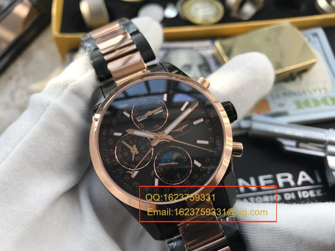 【 Video analysis YL Factory  Perfect  High quality  Replica Watches 】 Longines 康铂旗舰版黑色间金版男表 / L054