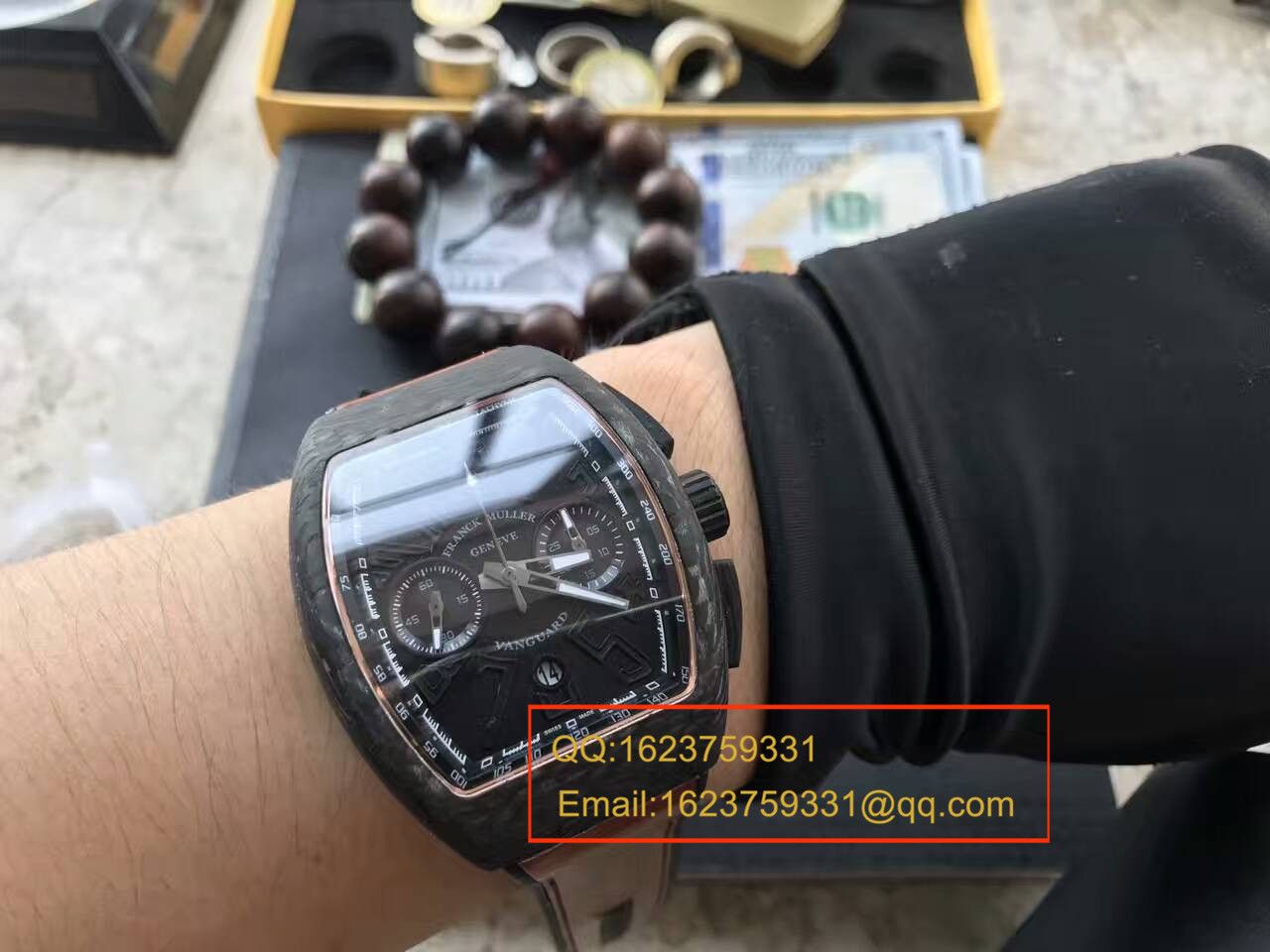 【LE1:1 top  Replica Copy  Watches 】法穆兰VANGUARD系列V45 SC DT BLACK PXL黑色 wrist watches  / 法穆兰CAFL05