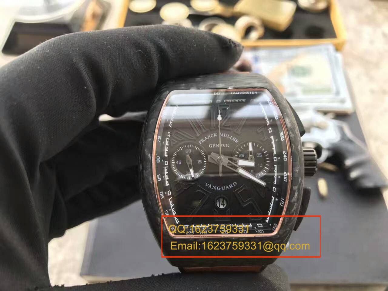 【LE1:1 top  Replica Copy  Watches 】法穆兰VANGUARD系列V45 SC DT BLACK PXL黑色 wrist watches  / 法穆兰CAFL05