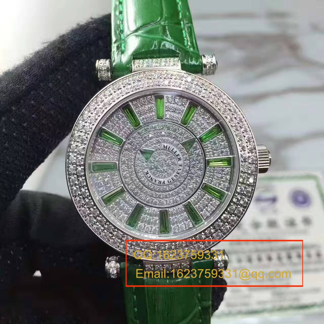 法兰克.穆勒DOUBLE MYSTERY系列42 DM D2R CD 白盘绿色 watchband  女士 wrist watches  / FLBF015