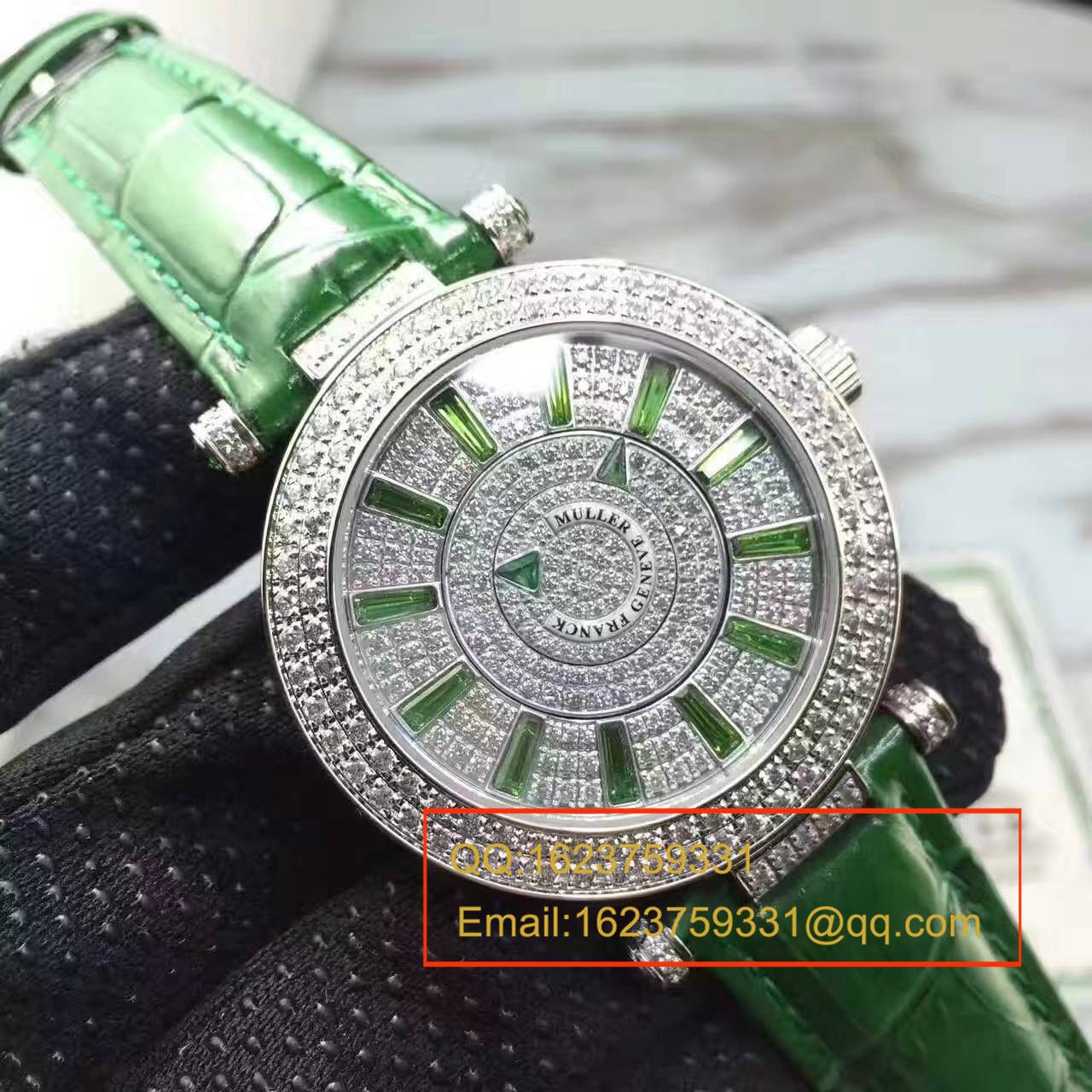 法兰克.穆勒DOUBLE MYSTERY系列42 DM D2R CD 白盘绿色 watchband  女士 wrist watches  / FLBF015