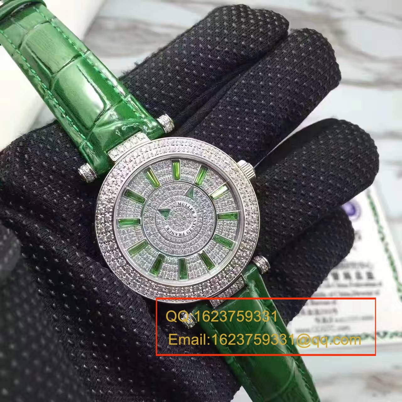 法兰克.穆勒DOUBLE MYSTERY系列42 DM D2R CD 白盘绿色 watchband  女士 wrist watches  / FLBF015