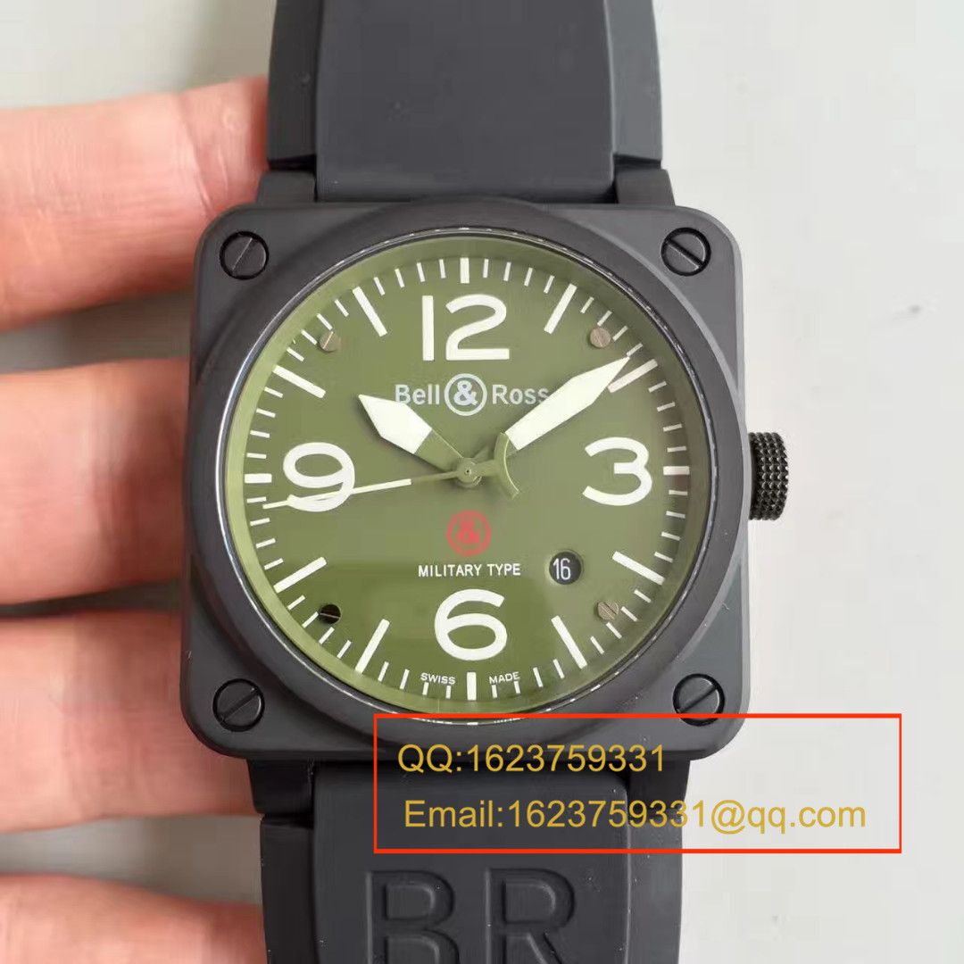 【BR Factory  top  Replica Copy  Watches 】 Bell & Ross AVIATION系列BR 03-92 Military Carbon wrist watches  / BLS007