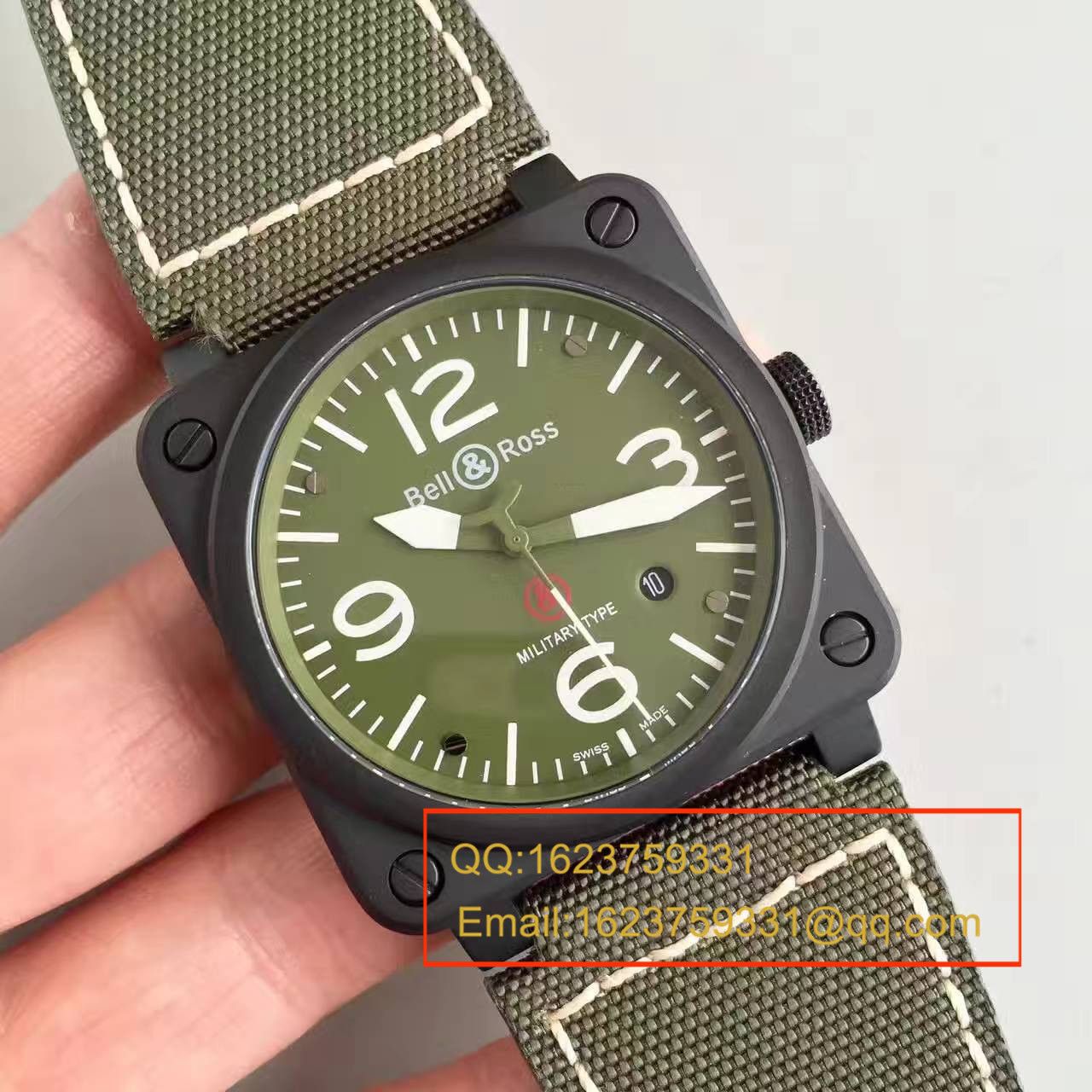 【BR Factory  top  Replica Copy  Watches 】 Bell & Ross AVIATION系列BR 03-92 Military Carbon wrist watches  / BLS007