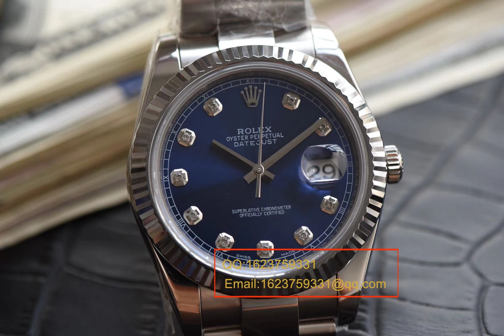 【 Video analysis N Factory  Perfect  Replica Copy  Watches 】 Rolex   Datejust 系列116234蓝盘镶嵌钻石 wrist watches  / RBD088