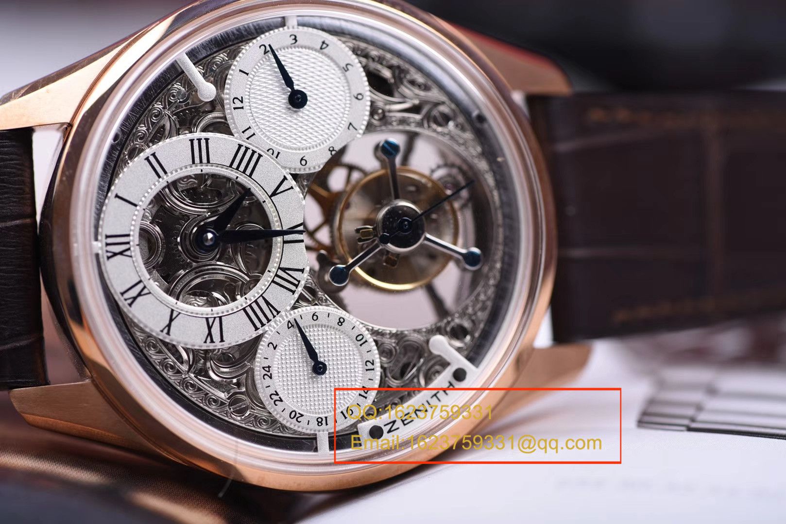 【 Video analysis 】BM Perfect  High quality  Replica 真力时ACADEMY系列镂空玫瑰金 Tourbillon  wrist watches  / ZSLEA038