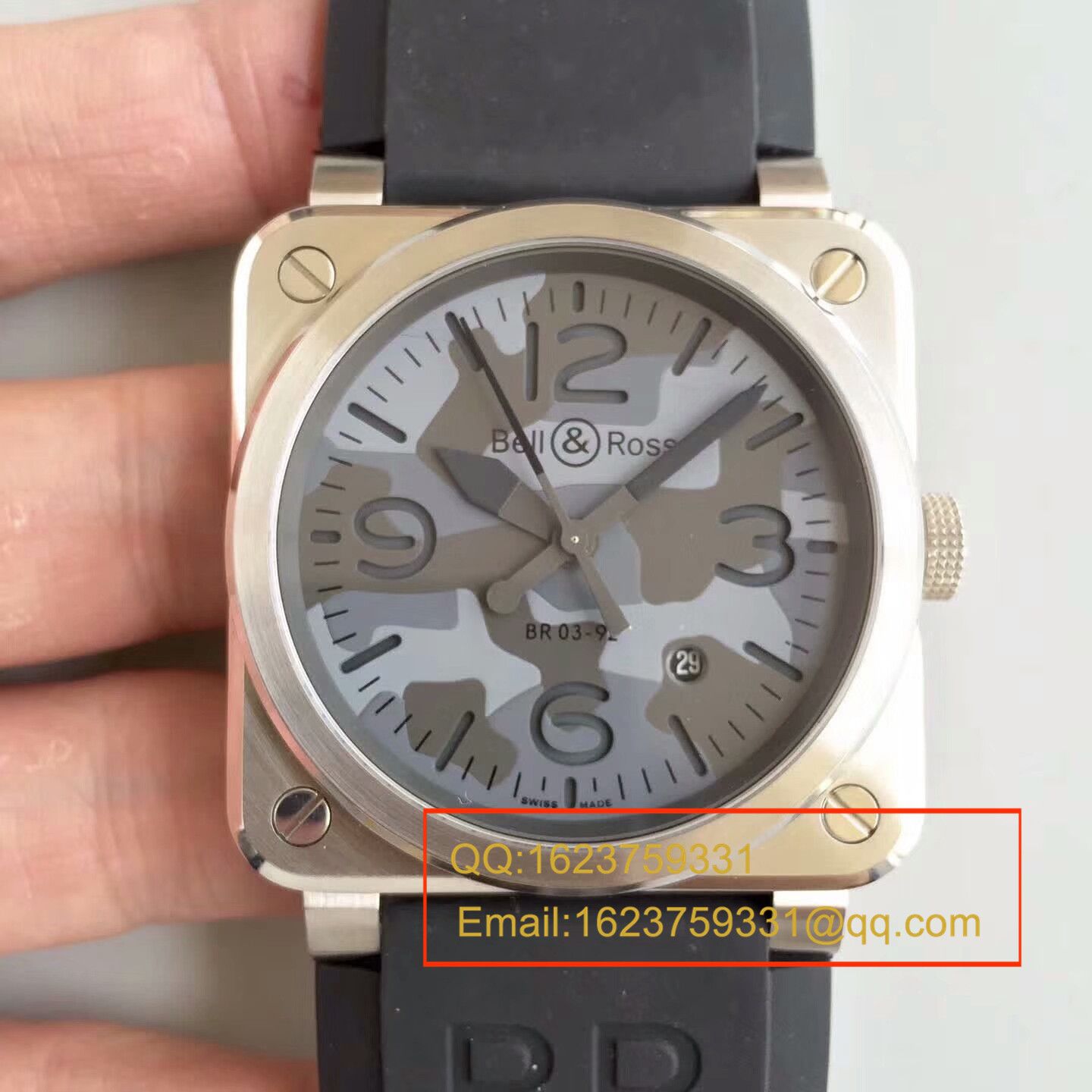 【BR1:1 top  Knockoff  Watches 】 Bell & Ross AVIATION系列 BR 03-92 BLACK CAMO wrist watches  / BLS011