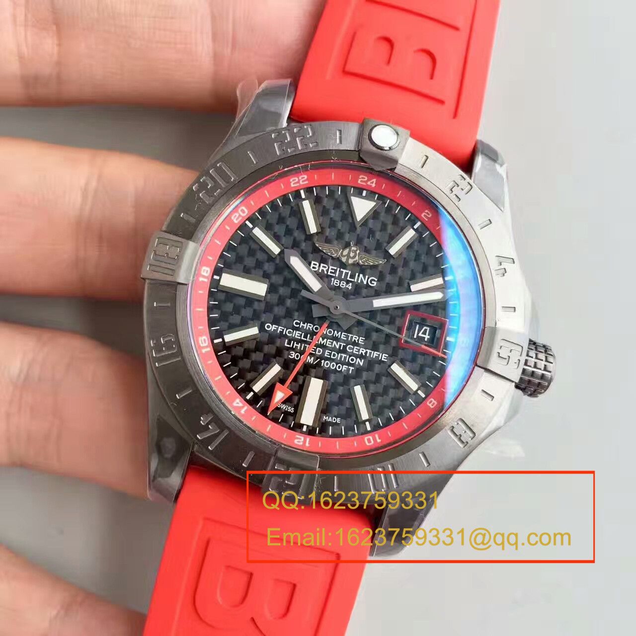 【GF Perfect  High quality  Replica Watches 】全新 Breitling 复仇者二代世界时间黑钢中国大陆限量版（Avenger II GMT Blacksteel China Edition） / BL013