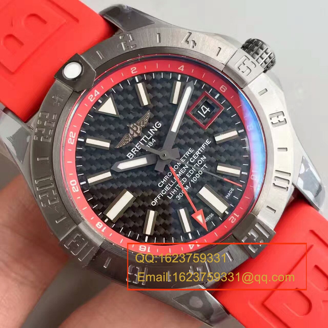 【GF Perfect  High quality  Replica Watches 】全新 Breitling 复仇者二代世界时间黑钢中国大陆限量版（Avenger II GMT Blacksteel China Edition） / BL013