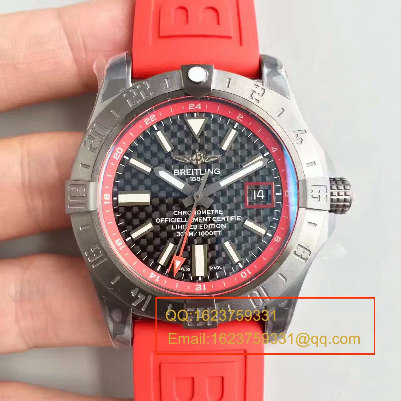【GF Perfect  High quality  Replica Watches 】全新 Breitling 复仇者二代世界时间黑钢中国大陆限量版（Avenger II GMT Blacksteel China Edition） / BL013