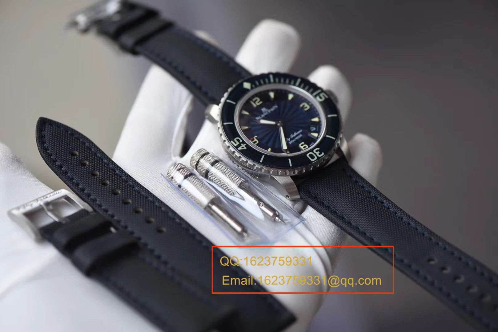 【 Video analysis ZF Perfect  High quality  Replica Watches 】Blancpain Blancpain  Fifty Fathoms 超薄 Movement 系列 5015D-1140-52B蓝面 wrist watches  / BP035