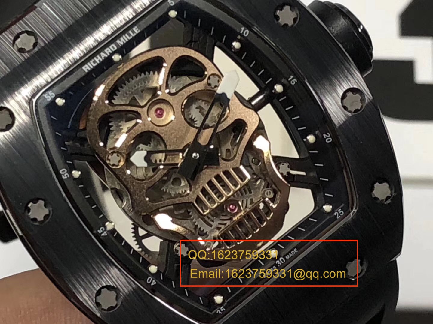 【KV Factory  Perfect  High quality  Replica Watches 】RICHARD MILLE 男士系列RM 52-01潘玮柏同款金色骷髅头 wrist watches  / RM 52-01
