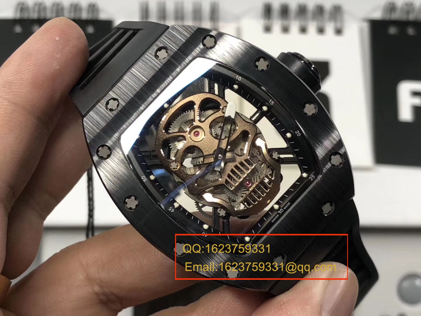 【KV Factory  Perfect  High quality  Replica Watches 】RICHARD MILLE 男士系列RM 52-01潘玮柏同款金色骷髅头 wrist watches  / RM 52-01