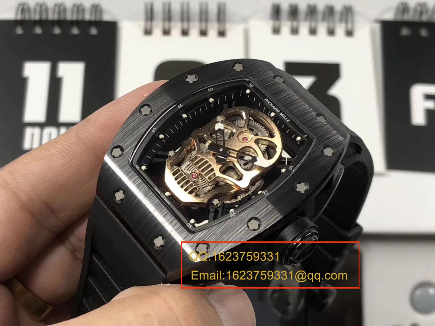 【KV Factory  Perfect  High quality  Replica Watches 】RICHARD MILLE 男士系列RM 52-01潘玮柏同款金色骷髅头 wrist watches  / RM 52-01