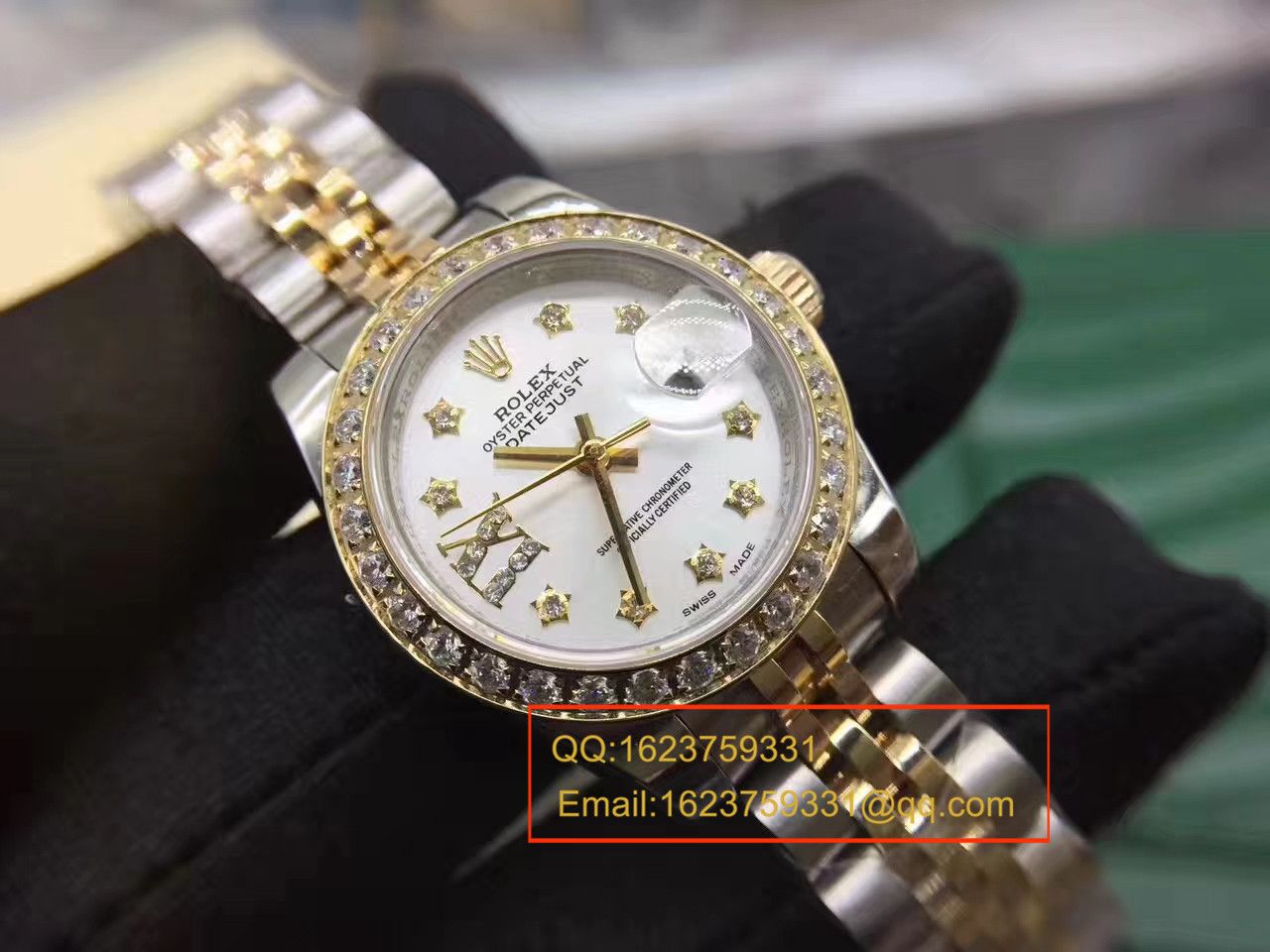 【SY Perfect  High quality  Replica Watches 】 Rolex 女装  Datejust 系列白色镶钻表盘女士 wrist watches  / R151