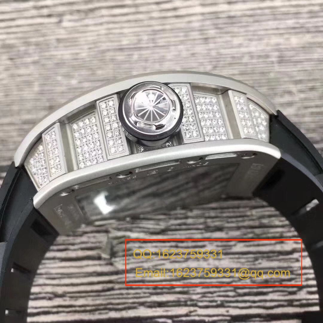 【KV Perfect  High quality  Replica Watches 】RICHARD MILLE RICHARD MILLE男士系列RM 052银色骷髅头满钻 wrist watches  / RM052C