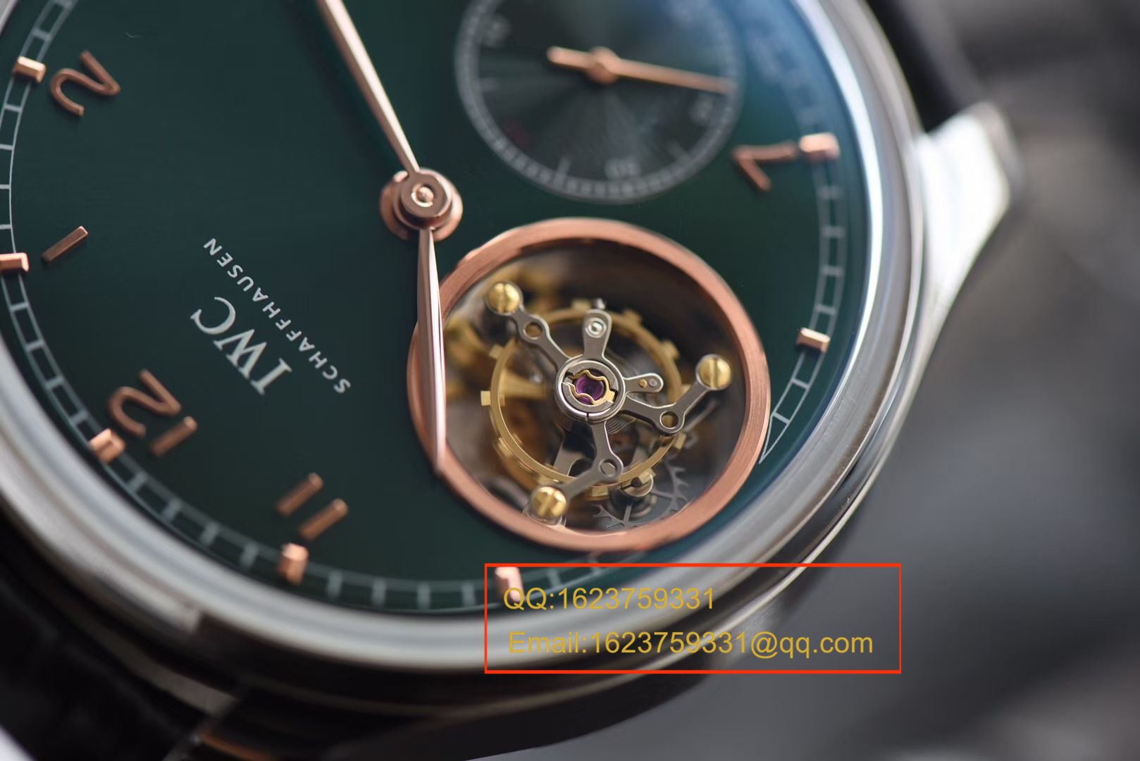 【独家视频测评YL Factory  Perfect  High quality  Replica Watches 】 IWC 葡萄牙九字位 Tourbillon 翡翠绿特别版 / WD0300