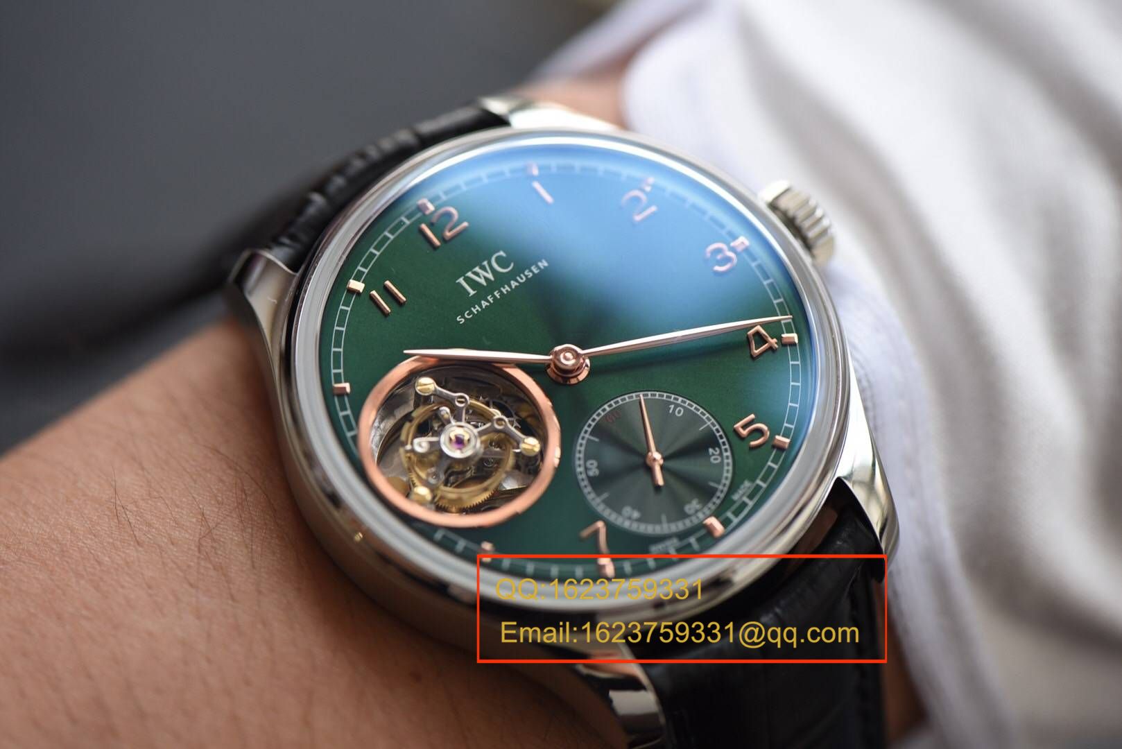【独家视频测评YL Factory  Perfect  High quality  Replica Watches 】 IWC 葡萄牙九字位 Tourbillon 翡翠绿特别版 / WD0300