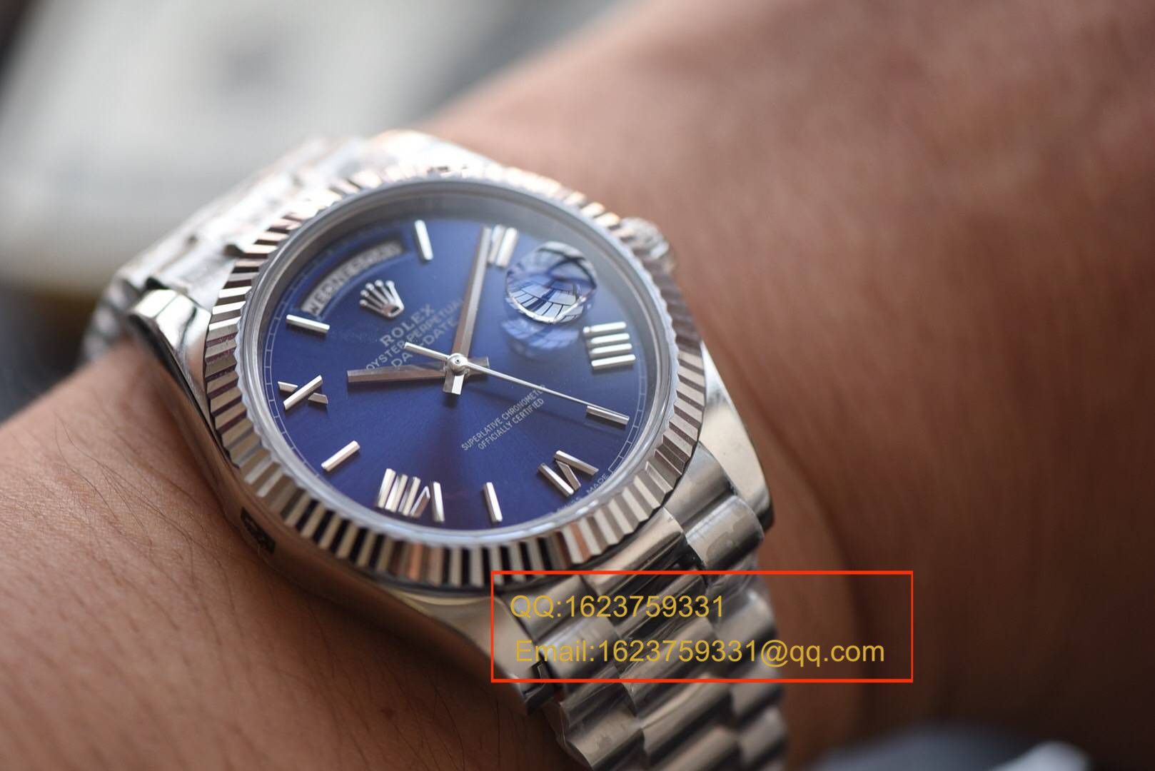 【 Video analysis NOOB Factory  Perfect  Replica 】 Rolex  Day-Date 型系列228239蓝盘男士机械 Watches  / RBE068