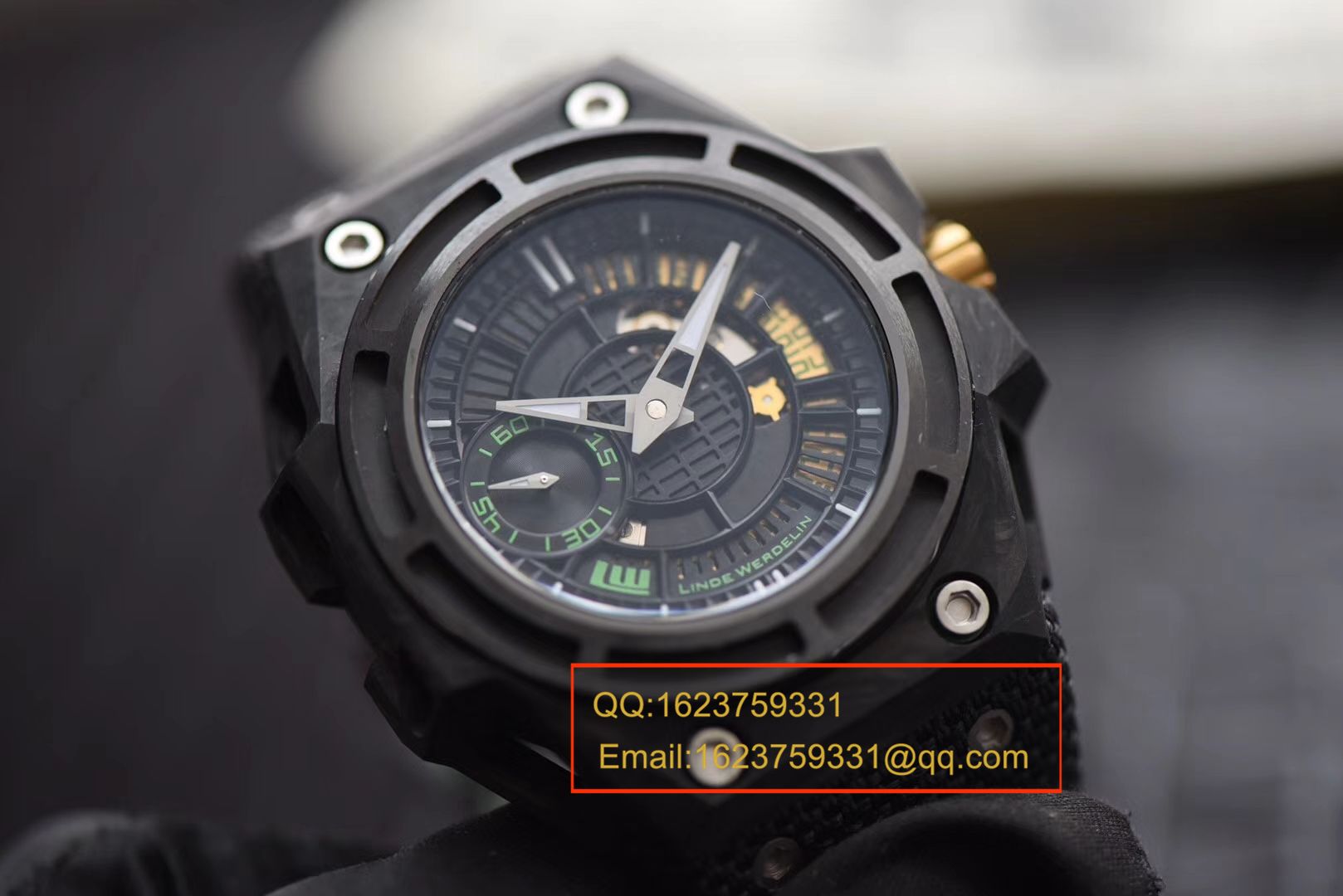 【XF Factory  Perfect  High quality  Replica Watches 】瑞士钟表制造商 Linde Werdelin （林德维纳）SPIDOLITE TECH GREEN watch / 林德维纳LDWBA01