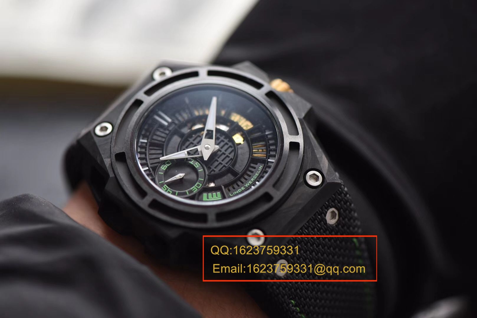 【XF Factory  Perfect  High quality  Replica Watches 】瑞士钟表制造商 Linde Werdelin （林德维纳）SPIDOLITE TECH GREEN watch / 林德维纳LDWBA01