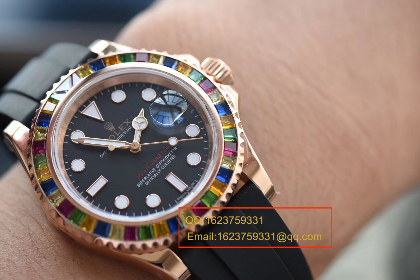 【NOOB Factory  Perfect  High quality  Replica Watches 】 Rolex  Yacht-Master 系列116695SATS“糖豆”圈彩虹游艇 Rolex 游艇 wrist watches  