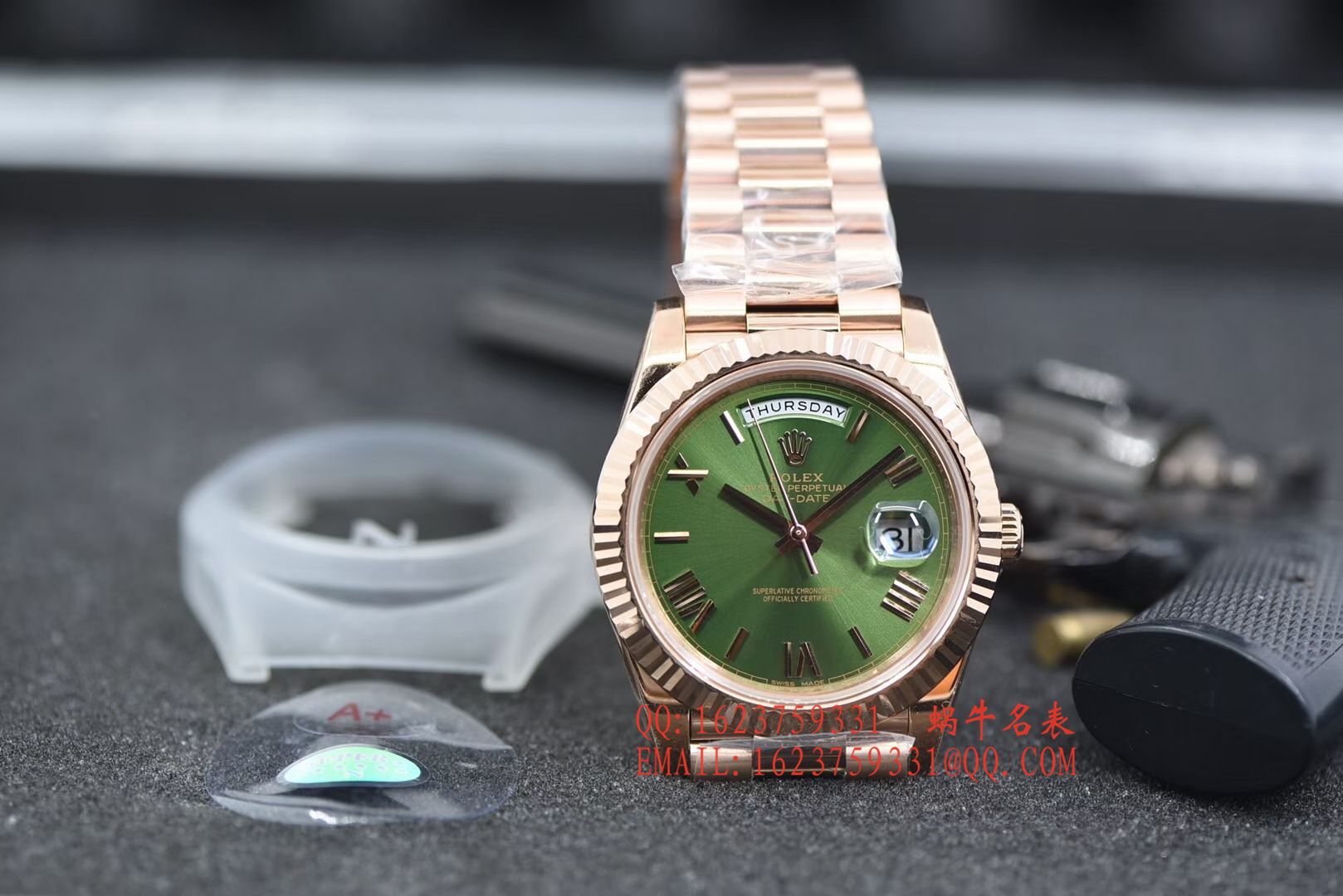 【独家 Video analysis N Factory  High quality  Perfect  Replica Watches 】 Rolex day date Day-Date 型系列228235绿盘 wrist watches  / RBE165