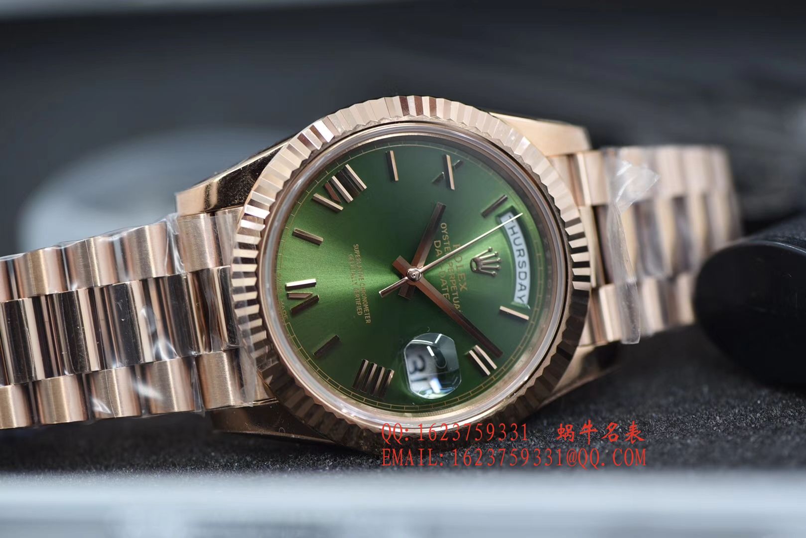 【独家 Video analysis N Factory  High quality  Perfect  Replica Watches 】 Rolex day date Day-Date 型系列228235绿盘 wrist watches  / RBE165