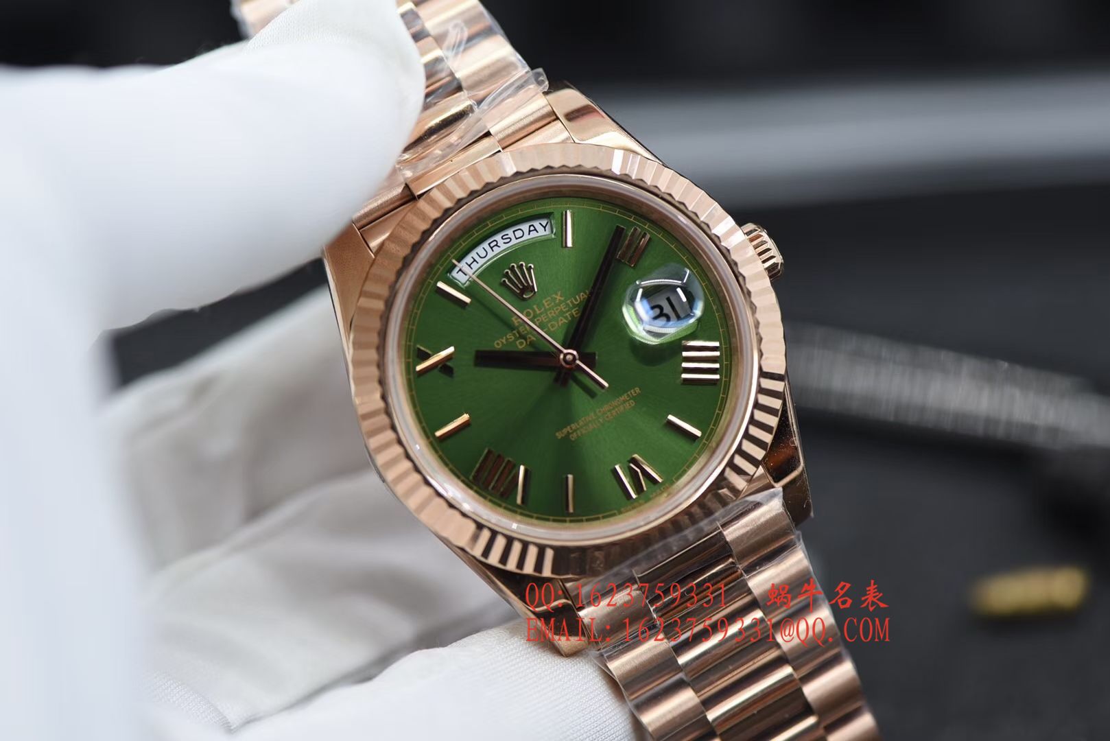 【独家 Video analysis N Factory  High quality  Perfect  Replica Watches 】 Rolex day date Day-Date 型系列228235绿盘 wrist watches  / RBE165