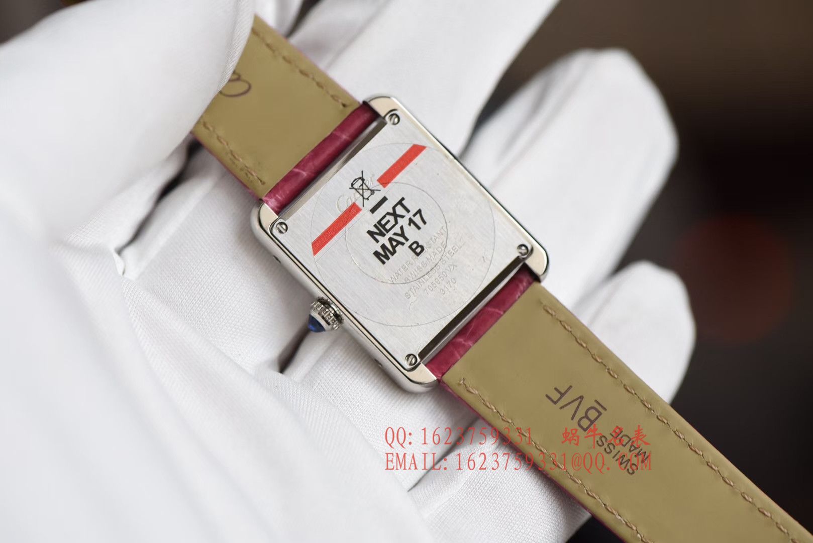 【独家视频测评K11 Factory  Perfect  High quality  Replica Watches 】 Cartier  坦克系列 W5200000 粉色女士石英 wrist watches  / KAD008
