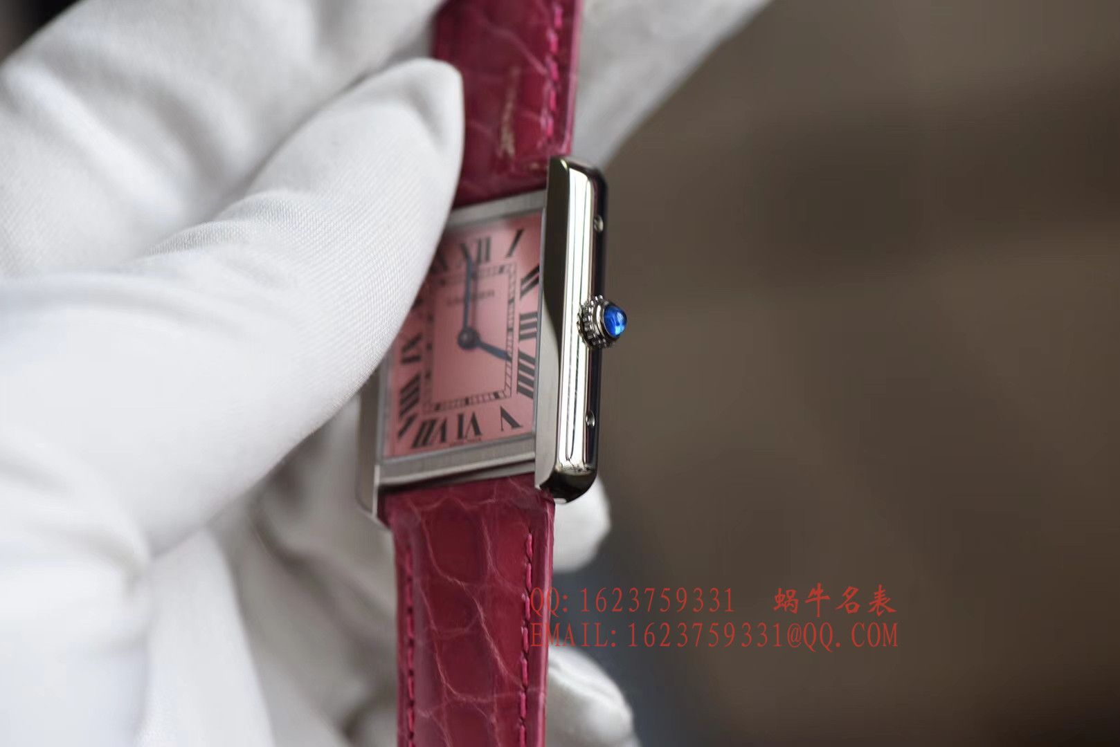 【独家视频测评K11 Factory  Perfect  High quality  Replica Watches 】 Cartier  坦克系列 W5200000 粉色女士石英 wrist watches  / KAD008
