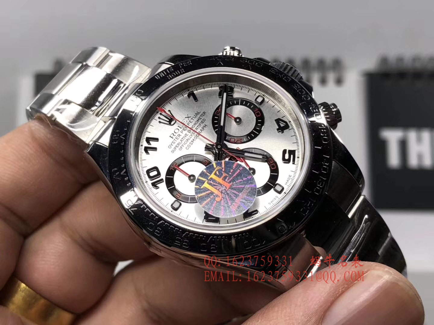 【JF Perfect  High quality  Replica Watches 】 Rolex  Cosmograph Daytona  Ditongna 系列116509-78599 银色数字刻度 wrist watches  / R196