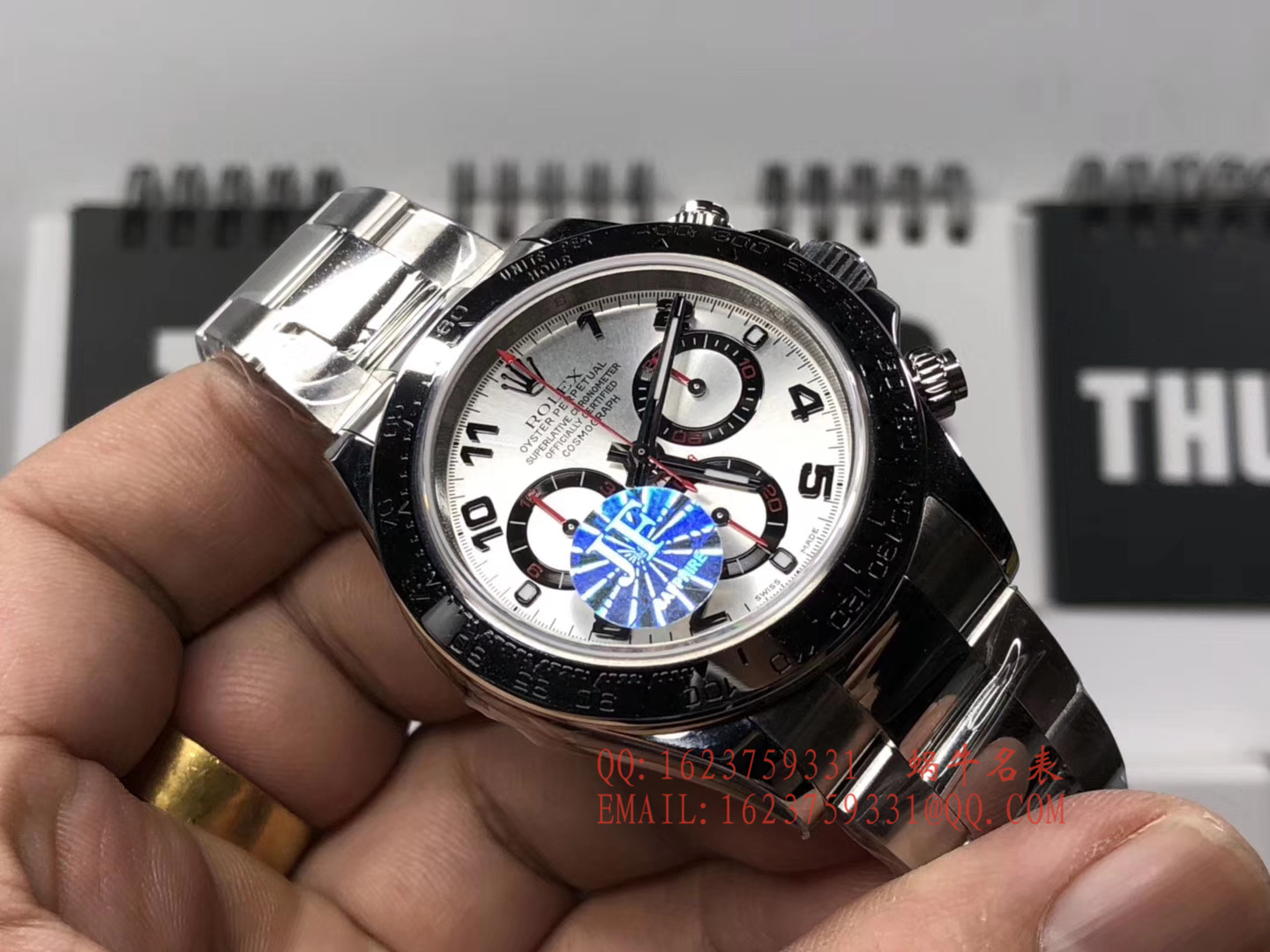 【JF Perfect  High quality  Replica Watches 】 Rolex  Cosmograph Daytona  Ditongna 系列116509-78599 银色数字刻度 wrist watches  / R196