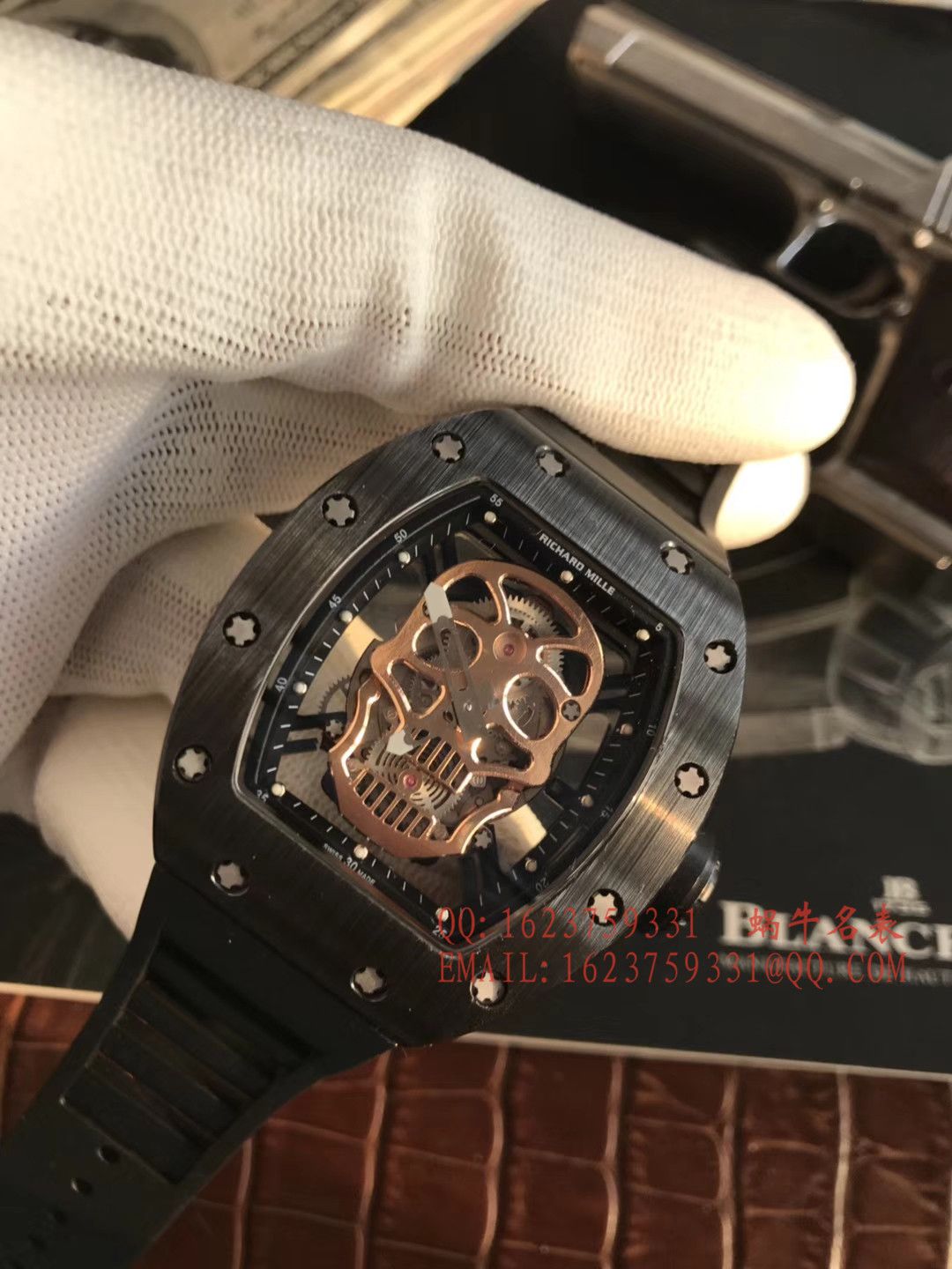 【KV Factory  Perfect  High quality  Replica Watches 】RICHARD MILLE 男士系列RM 52-01潘玮柏同款金色骷髅头 wrist watches  / RM 52-01