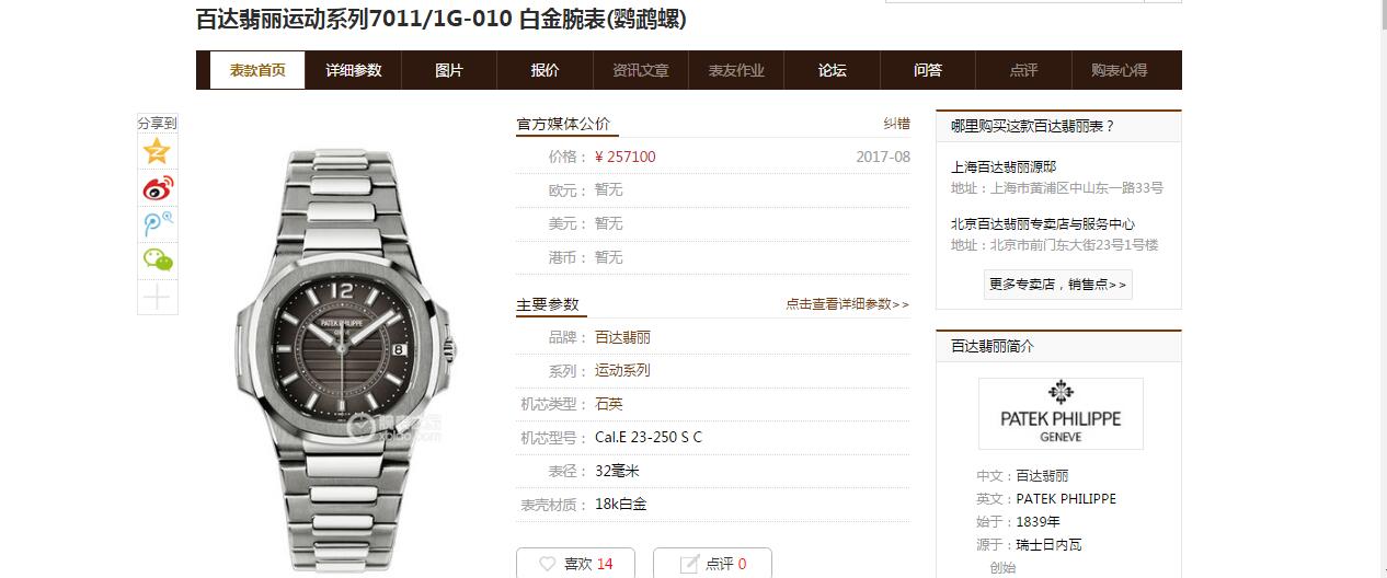 【JJ Perfect  High quality  Replica Watches 】 PATEK PHILIPPE 运动系列7011/1G-001 、7011/1G-010白金 wrist watches 、7011/1R-010 、7011/1R-001玫瑰金女士 wrist watches ( Nautilus ) / BD220