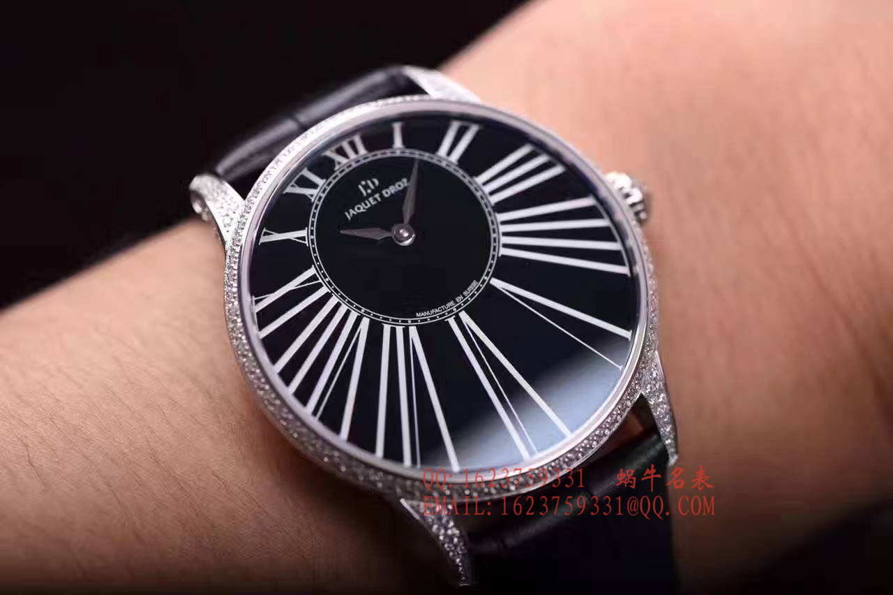  Jaquet Droz  wrist watches 精品推荐️极具视觉冲击感的放射大罗马刻度圈口及壳身均手工镶钻 Replica 原装 Jaquet Droz 自动机械 Movement 已最大程度还原正品味道❣前后蓝宝石镜面进口小牛皮直径42mm低调奢华有内涵 