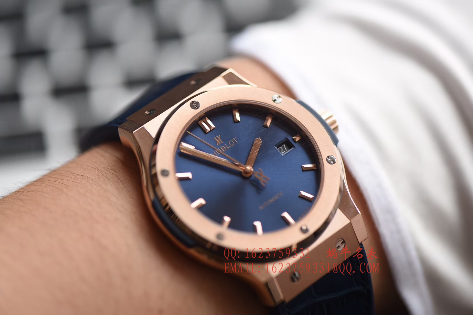 【JJ Perfect  High quality  Replica 手 表】  Hublot 经典融合系列 hublot classic fusion  kinggold金壳蓝面 / YB053