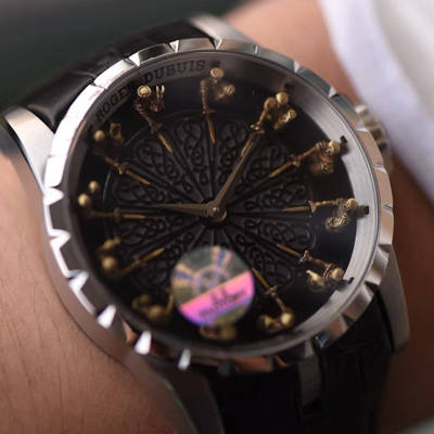 【独家 Video analysis ZZ Perfect  Replica Watches 】罗杰杜彼EXCALIBUR（王者系列）系列12圆桌骑士RDDBEX0495 wrist watches 