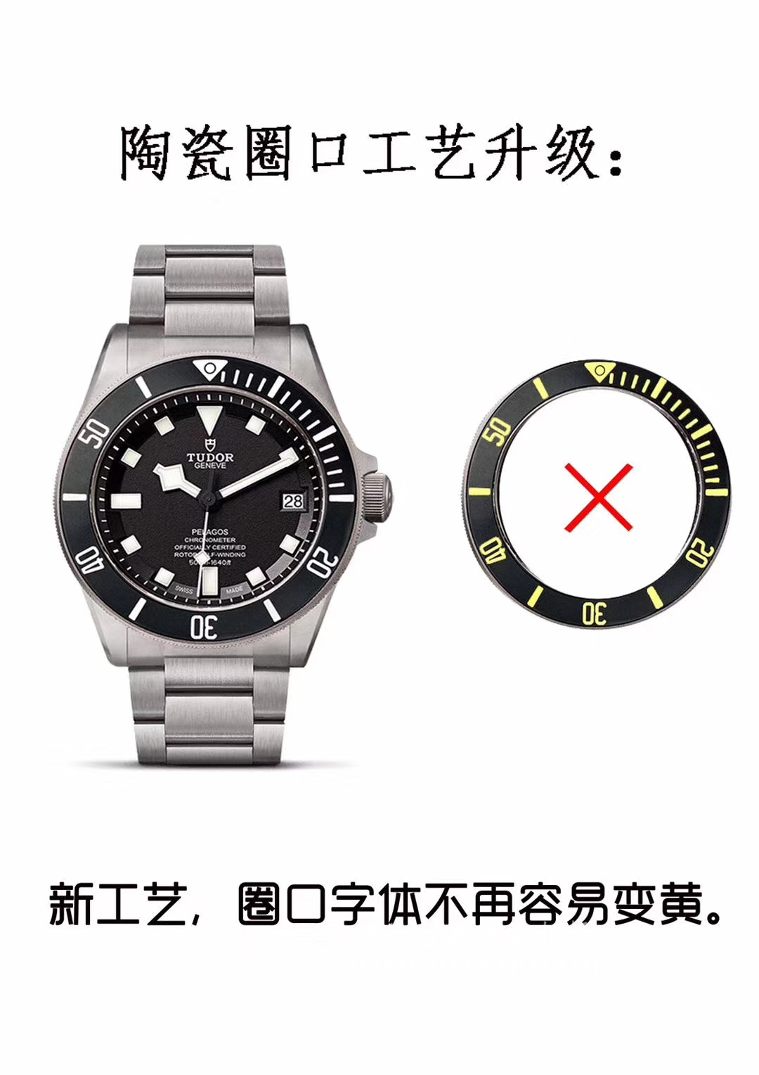 【独家视频测评XF Perfect  High quality  Copy  Watches 】 Tudor PELAGOS系列战斧25500TN 黑钛土豆黑色战斧 / DT007A