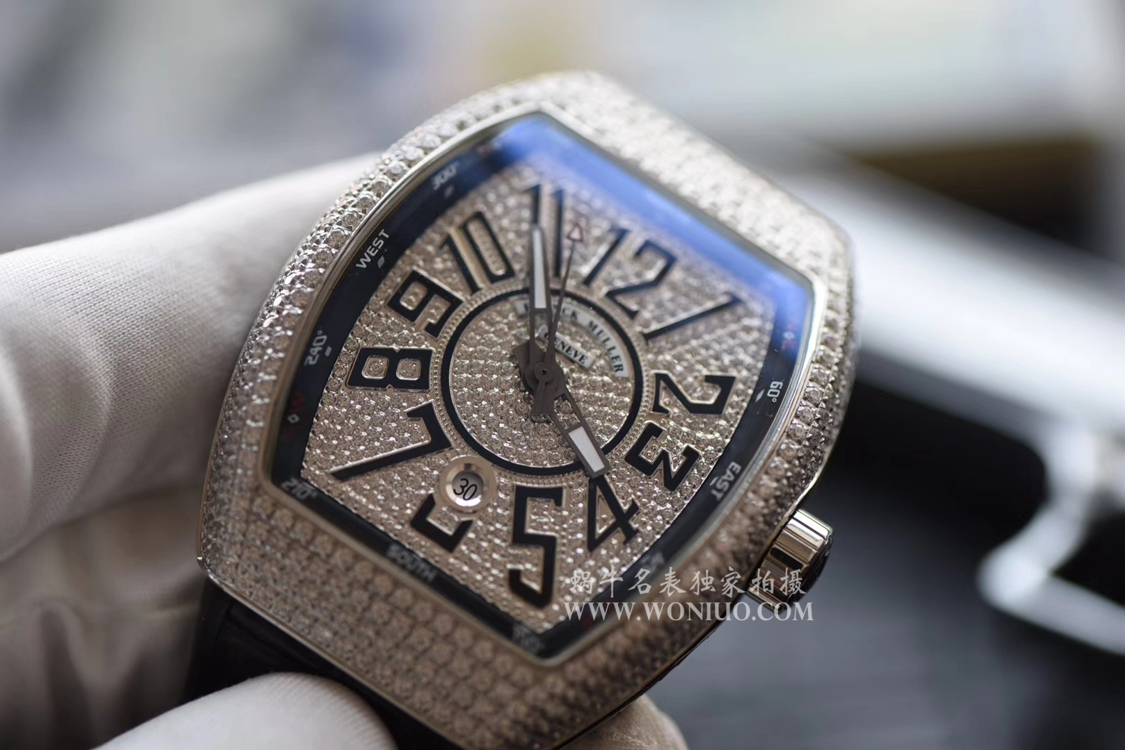 【FM Perfect  High quality  Replica Watches 】 Franck Muller VANGUARD系列Vanguard Lady 白金钻石腕錶 wrist watches  