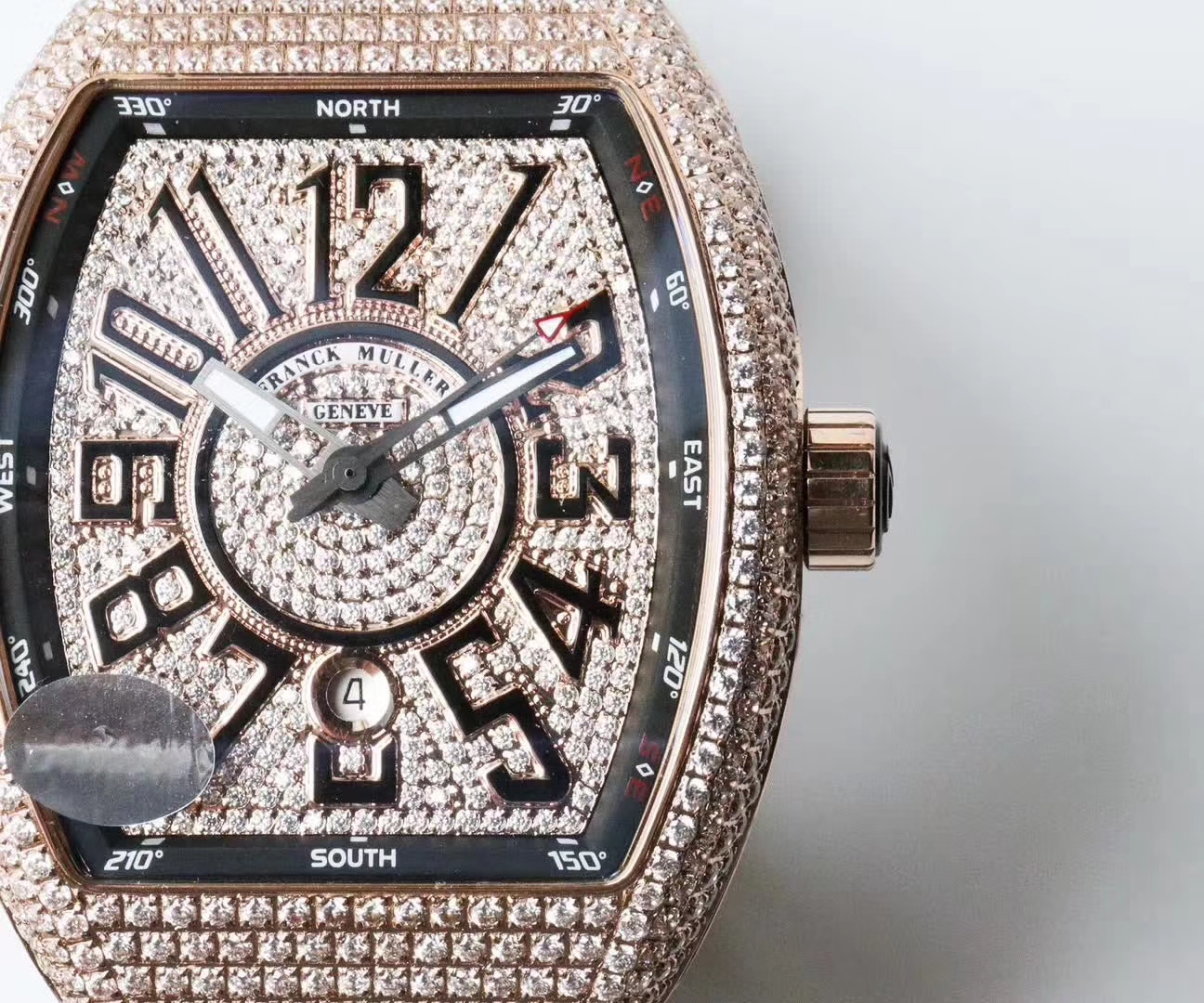 【FM Perfect  High quality  Replica Watches 】 Franck Muller VANGUARD系列Vanguard Lady 白金钻石腕錶 wrist watches  