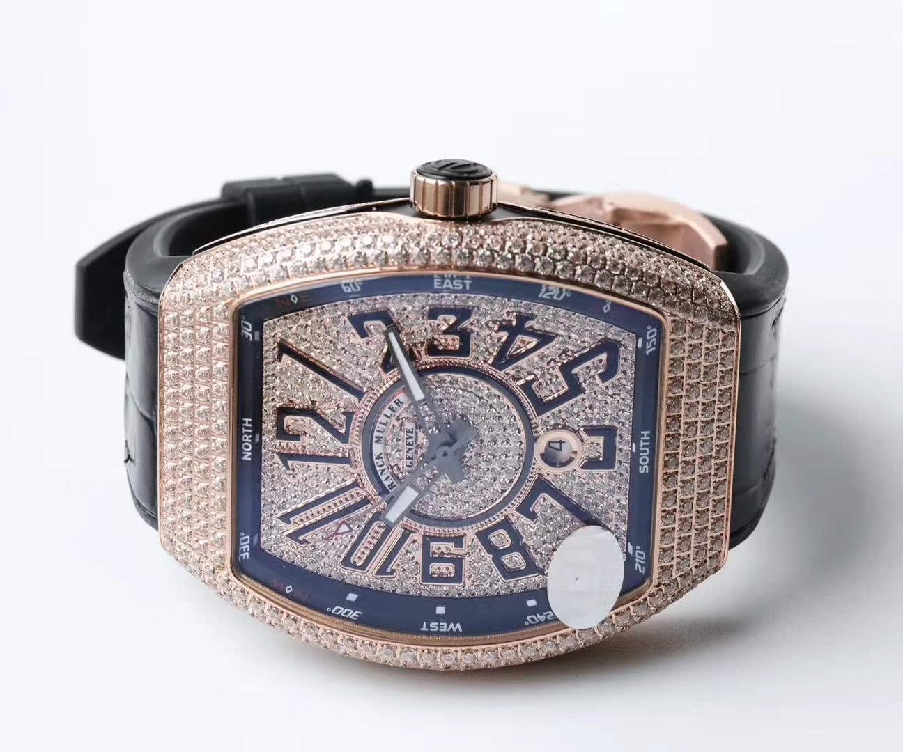 【FM Perfect  High quality  Replica Watches 】 Franck Muller VANGUARD系列Vanguard Lady 白金钻石腕錶 wrist watches  
