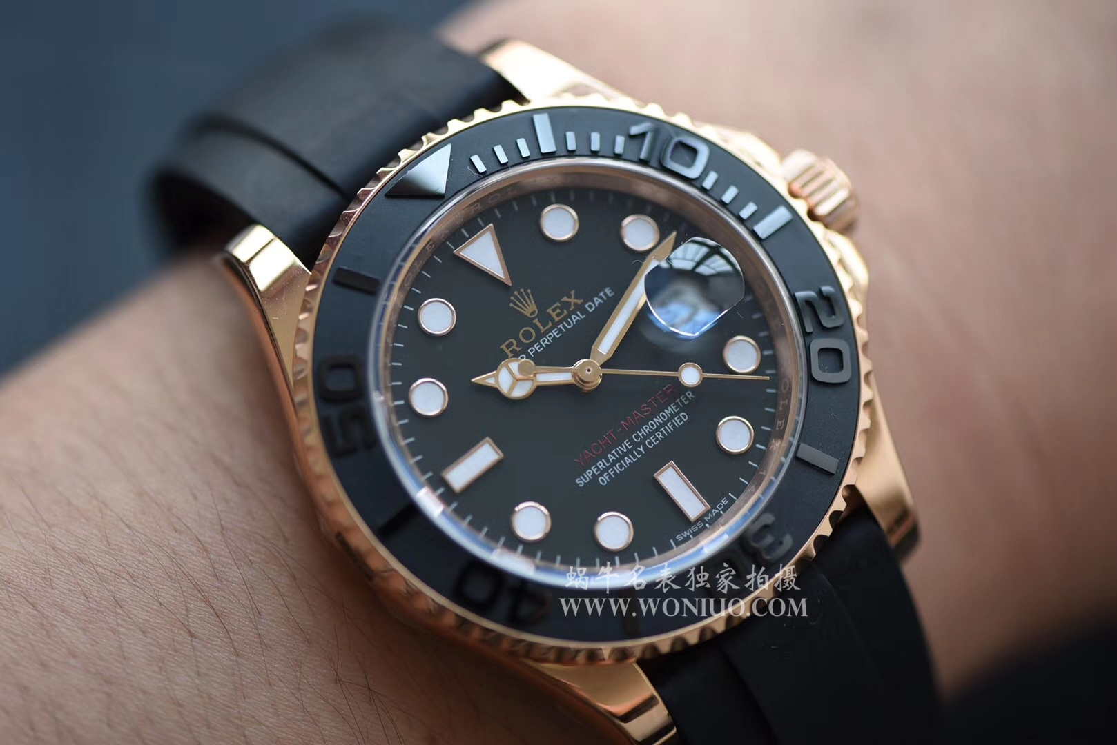 【独家视频测评NOOB Factory 1:1 Replica Watches 】 Rolex  Yacht-Master 系列116655-Oysterflex bracelet金壳 wrist watches   / RBC018