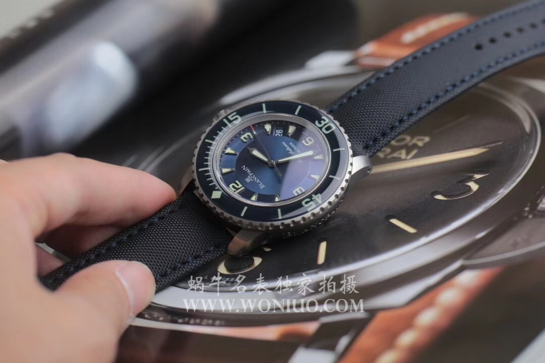 【ZF Perfect  High quality  Replica Watches 】Blancpain  Fifty Fathoms 系列5015-12B40-O52A蓝面背透 wrist watches  / BP038