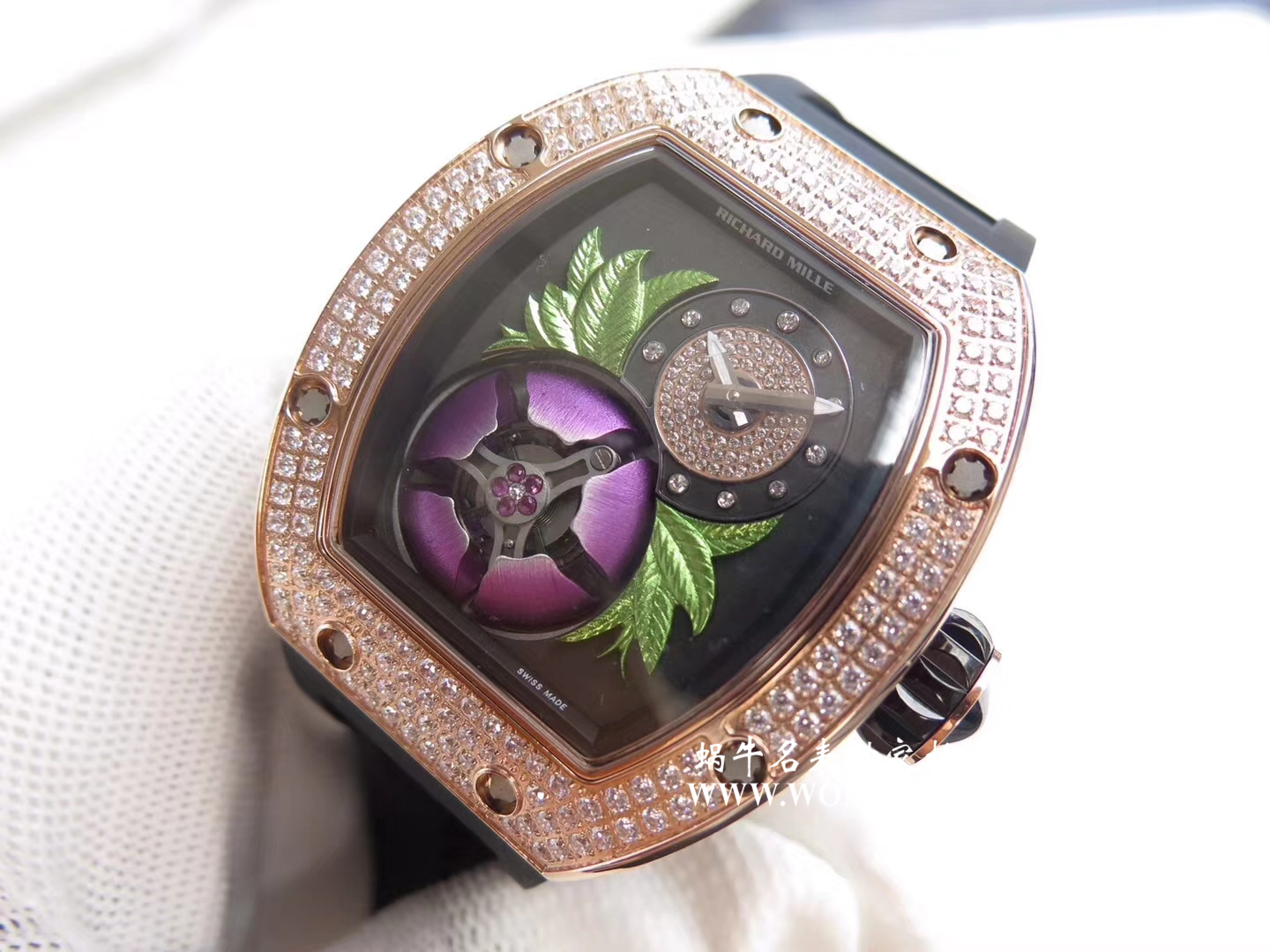 【RM Perfect  High quality  Replica Watches 】 Richard Miller 女士系列RM 19-02 TOURBILLON FLEUR飞行 Tourbillon  wrist watches  wrist watches  / RM 019